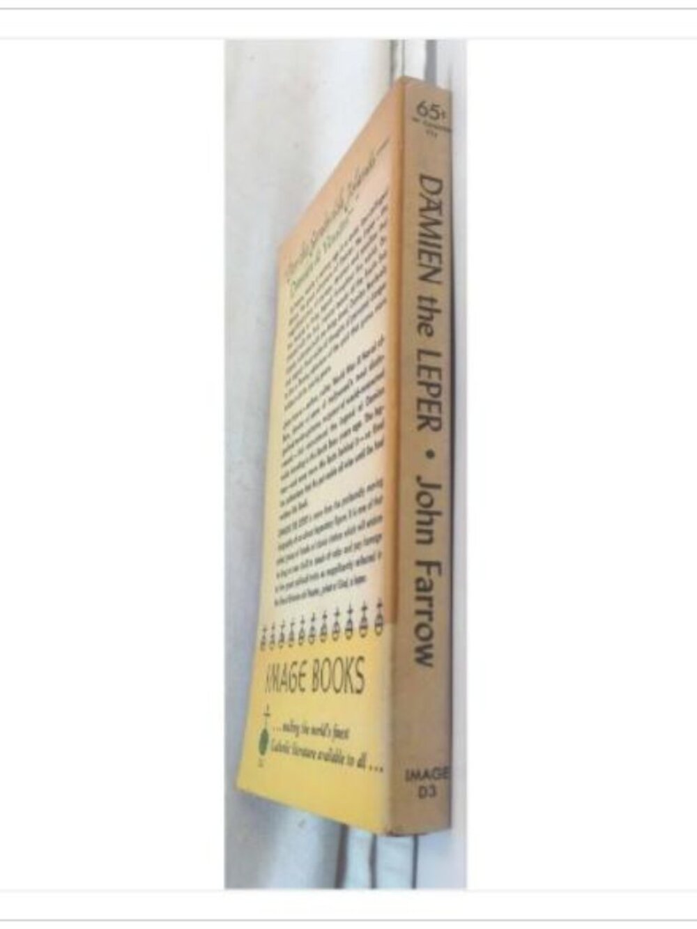 Damien the Leper John Farrow 1955 3rd Printing Paperback Book Vintage Novel - Picture 3 of 6